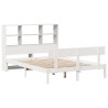 Lit bibliothèque sans matelas blanc 120x190 cm bois pin massif 