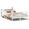 Lit bibliothèque sans matelas blanc 120x190 cm bois pin massif 