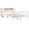 Lit bibliothèque sans matelas blanc 120x190 cm bois pin massif 