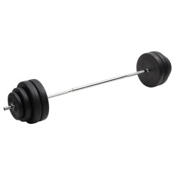 Barre d'haltères avec plaques 60 kg 