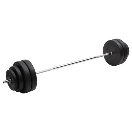 Barre d'haltères avec plaques 60 kg 