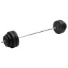 Barre d'haltères avec plaques 60 kg 