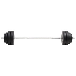 Barre d'haltères avec plaques 60 kg 
