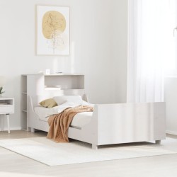 Cadre de lit sans matelas blanc 90x190 cm bois de pin massif 