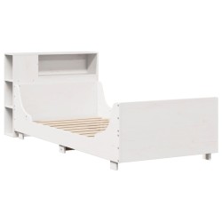 Cadre de lit sans matelas blanc 90x190 cm bois de pin massif 