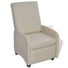 Fauteuil pliable crème similicuir 