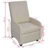Fauteuil pliable crème similicuir 