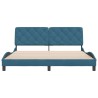 Cadre de lit sans matelas bleu 180x200 cm velours 