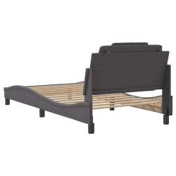 Cadre de lit sans matelas gris 100x200 cm similicuir 