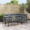 Canapé d'angle de jardin anthracite acier et textilène 