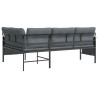 Canapé d'angle de jardin anthracite acier et textilène 