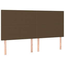 Tête de lit à LED Marron foncé 200x5x118/128 cm Tissu 
