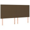 Tête de lit à LED Marron foncé 200x5x118/128 cm Tissu 