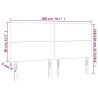 Tête de lit à LED Marron foncé 200x5x118/128 cm Tissu 