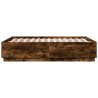 Cadre de lit sans matelas chêne fumé 140x190 cm 