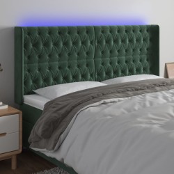 Tête de lit à LED Vert foncé 183x16x118/128 cm Velours  