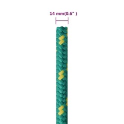 Corde de bateau Vert 14 mm 250 m Polypropylène 