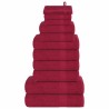 Ensemble de serviettes 12 pcs bordeaux 360 g/m² 100% coton 