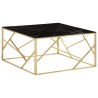 Table basse doré acier inoxydable et verre trempé 