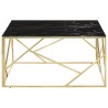 Table basse doré acier inoxydable et verre trempé 