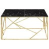 Table basse doré acier inoxydable et verre trempé 