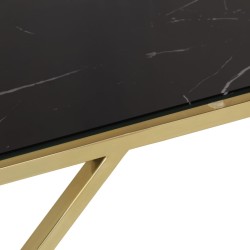 Table basse doré acier inoxydable et verre trempé 
