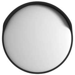 Miroir de traffic convexe d'extérieur Noir Ø45 cm Polycarbonate 