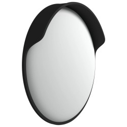 Miroir de traffic convexe d'extérieur Noir Ø45 cm Polycarbonate 