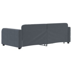 Lit de jour avec gigogne sans matelas gris foncé 90x190 cm 
