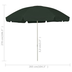 Parasol de plage vert 300 cm 