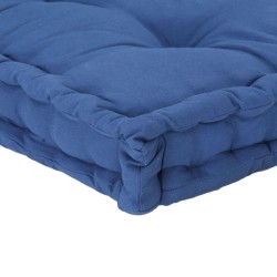 Coussin de plancher de palette Coton 120x40x7 cm Bleu clair 