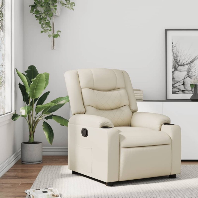 Fauteuil inclinable Crème Similicuir 