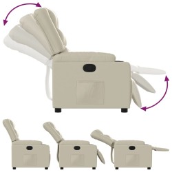 Fauteuil inclinable Crème Similicuir 