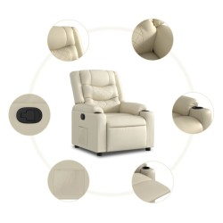Fauteuil inclinable Crème Similicuir 