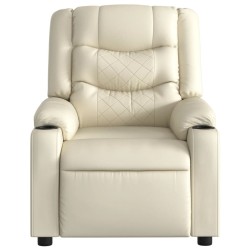 Fauteuil inclinable Crème Similicuir 
