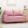 Canapé à 2 places Rose 120 cm Velours 
