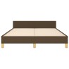 Cadre de lit sans matelas marron foncé 140x190 cm tissu 