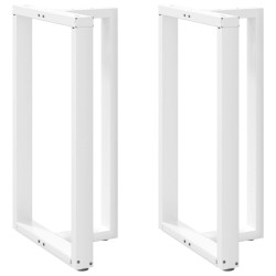 Pieds de table de bar en T, 2 pièces, blanc, 60 x 35 x (100-101) cm, acier 