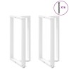 Pieds de table de bar en T, 2 pièces, blanc, 60 x 35 x (100-101) cm, acier 