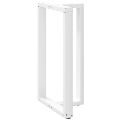 Pieds de table de bar en T, 2 pièces, blanc, 60 x 35 x (100-101) cm, acier 
