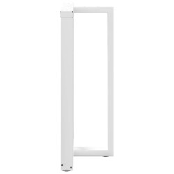 Pieds de table de bar en T, 2 pièces, blanc, 60 x 35 x (100-101) cm, acier 