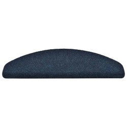 Tapis d'escalier autocollants 15 pcs Bleu 65x21x4 cm Aiguilleté 