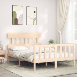 Cadre de lit sans matelas bois de pin massif 