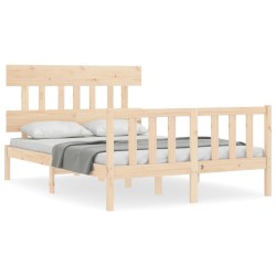 Cadre de lit sans matelas bois de pin massif 