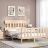 Cadre de lit sans matelas bois de pin massif 