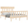 Cadre de lit sans matelas bois de pin massif 
