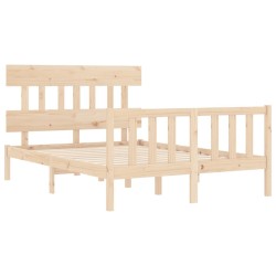 Cadre de lit sans matelas bois de pin massif 