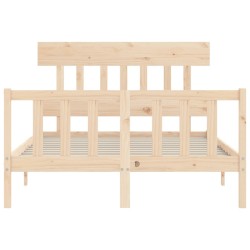 Cadre de lit sans matelas bois de pin massif 