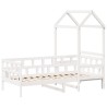 Lit de jour avec toit sans matelas blanc 90x190 cm bois massif 