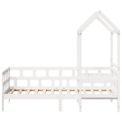 Lit de jour avec toit sans matelas blanc 90x190 cm bois massif 